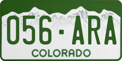 CO license plate 056ARA