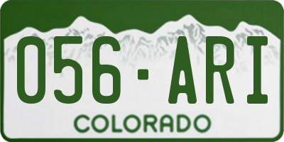 CO license plate 056ARI