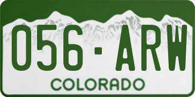 CO license plate 056ARW