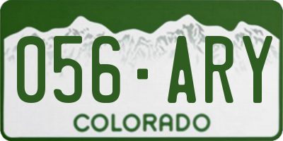 CO license plate 056ARY