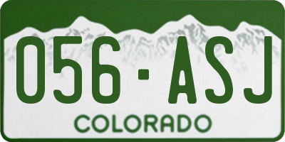 CO license plate 056ASJ