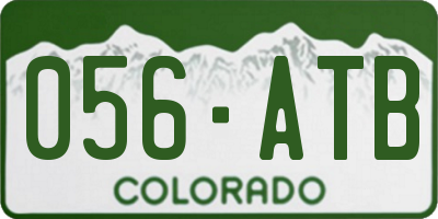 CO license plate 056ATB