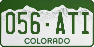 CO license plate 056ATI