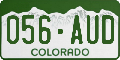 CO license plate 056AUD