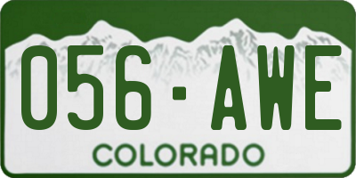 CO license plate 056AWE