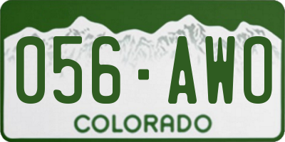 CO license plate 056AWO