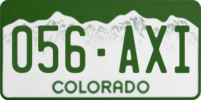 CO license plate 056AXI