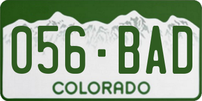 CO license plate 056BAD