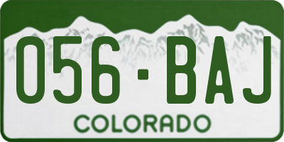 CO license plate 056BAJ