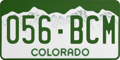CO license plate 056BCM