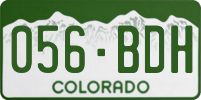 CO license plate 056BDH
