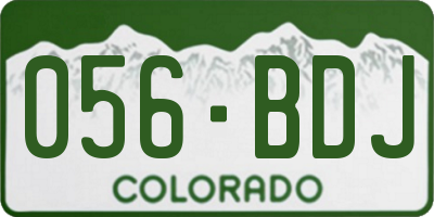 CO license plate 056BDJ