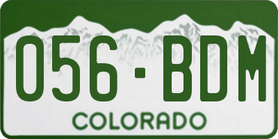 CO license plate 056BDM
