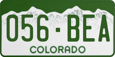 CO license plate 056BEA