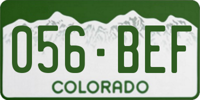 CO license plate 056BEF