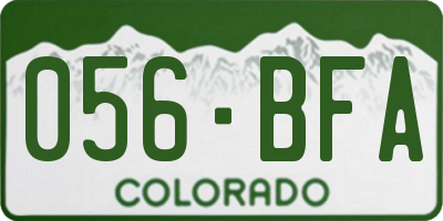 CO license plate 056BFA