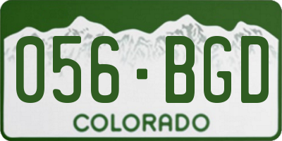 CO license plate 056BGD
