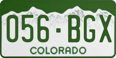 CO license plate 056BGX