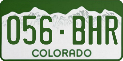 CO license plate 056BHR