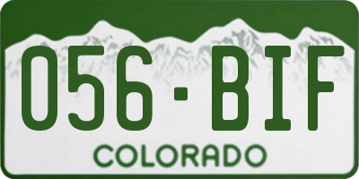 CO license plate 056BIF