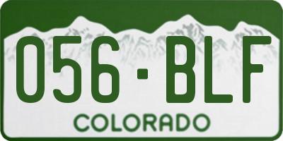 CO license plate 056BLF