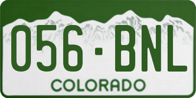 CO license plate 056BNL