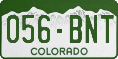 CO license plate 056BNT
