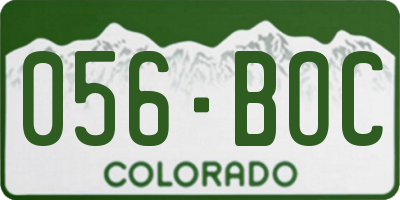 CO license plate 056BOC