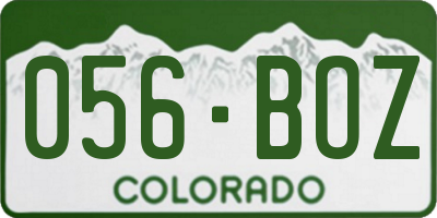 CO license plate 056BOZ