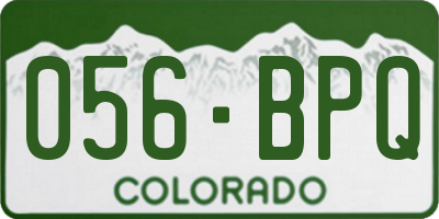 CO license plate 056BPQ