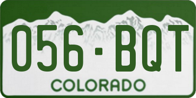 CO license plate 056BQT