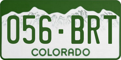 CO license plate 056BRT