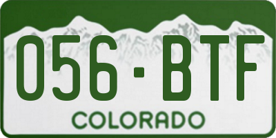 CO license plate 056BTF