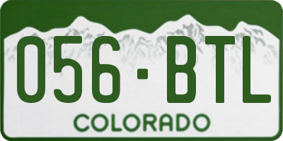 CO license plate 056BTL