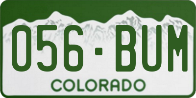 CO license plate 056BUM
