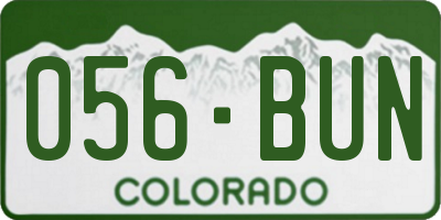 CO license plate 056BUN