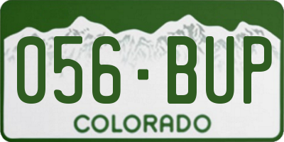 CO license plate 056BUP