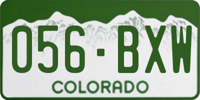 CO license plate 056BXW