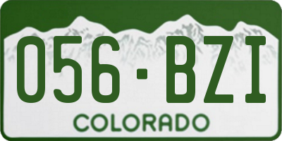 CO license plate 056BZI