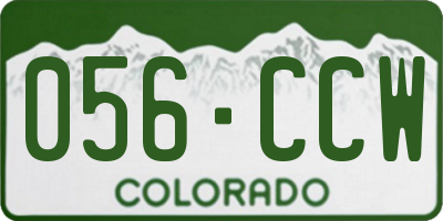 CO license plate 056CCW