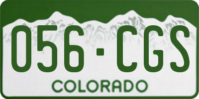 CO license plate 056CGS