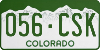CO license plate 056CSK