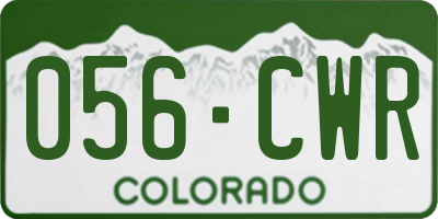 CO license plate 056CWR