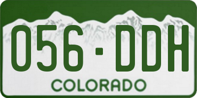 CO license plate 056DDH