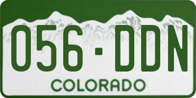 CO license plate 056DDN