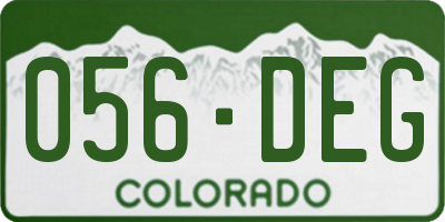 CO license plate 056DEG
