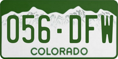 CO license plate 056DFW