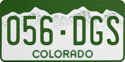 CO license plate 056DGS