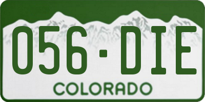 CO license plate 056DIE