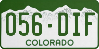 CO license plate 056DIF